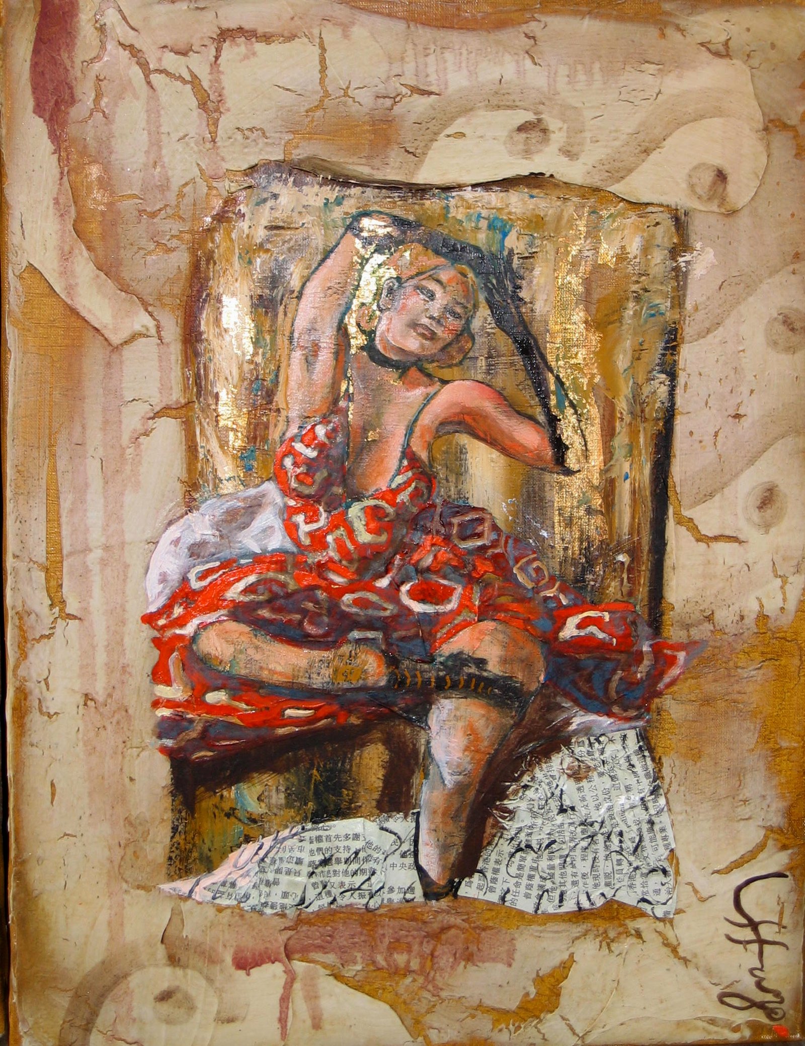 ROSY, gesso, oil & mixte